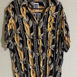 Ocean Current Men's Aloha Hawaiian Shirt Extra Large Ilima Lei Design